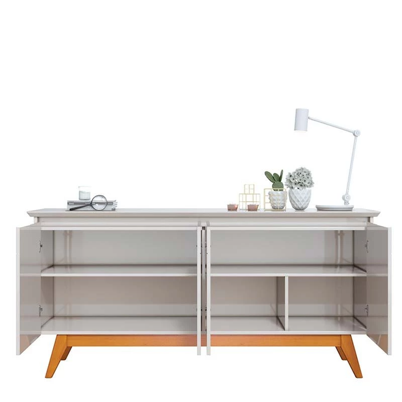 Balcão Buffet 1.65cm Para Sala de Jantar 4 Portas Classic Imcal Off White