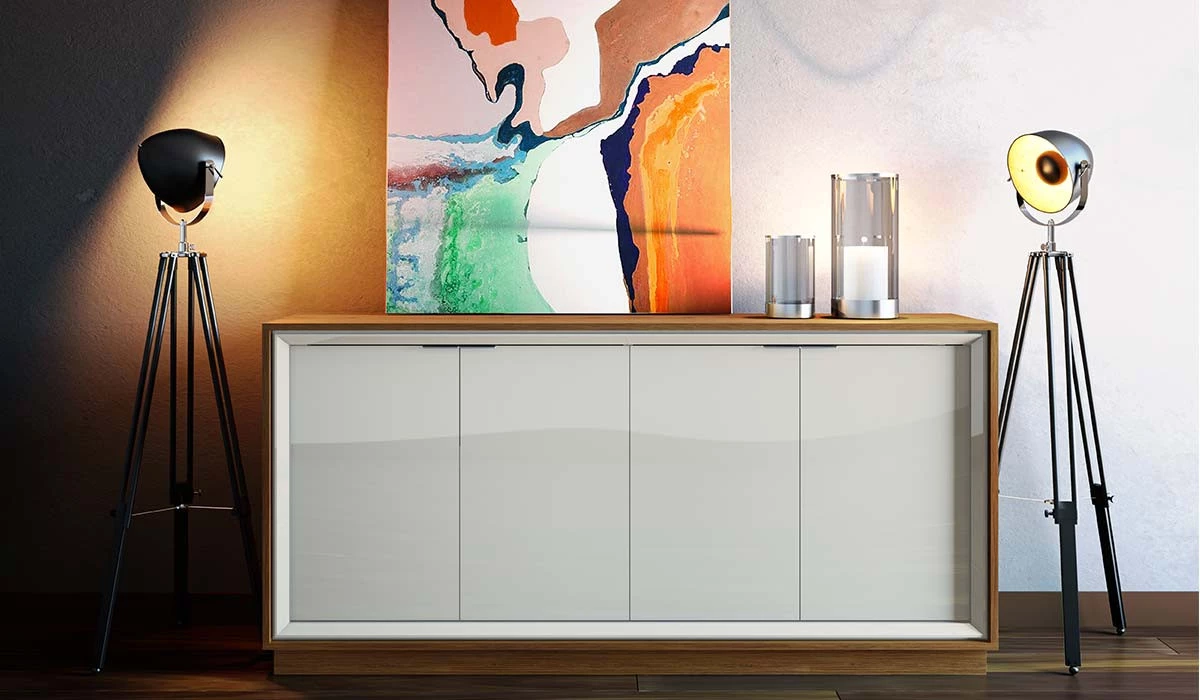Buffet Para Sala de Jantar 4 Portas 1.60 Ópera Imcal Off White/Freijó
