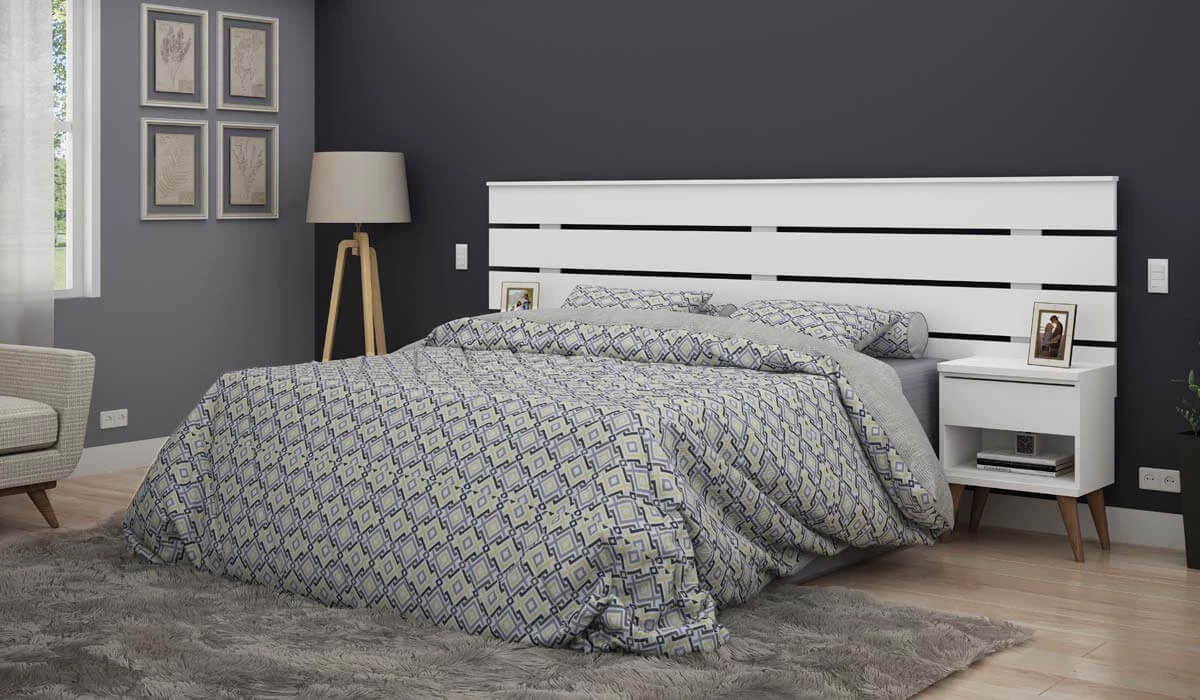 Cabeceira Para Cama Box Casal Qeen ou King Roma Gelius Branco