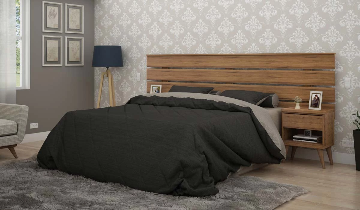 Cabeceira Para Cama Box Casal Qeen ou King Roma Gelius Madeirado