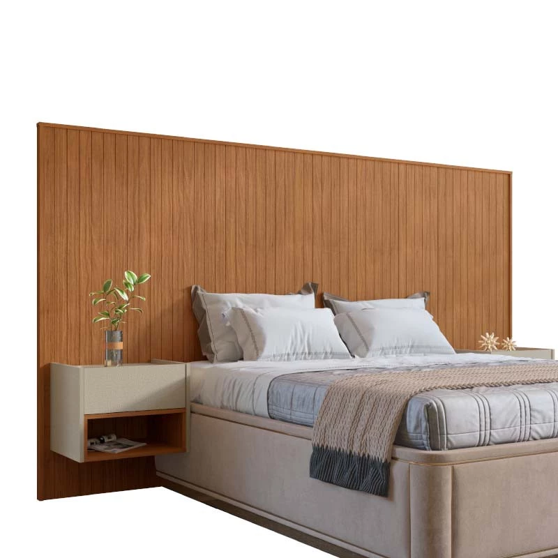 Cabeceira Ripada Para Cama King Com Mesas Laterais 314cm Florença Casa D Cedro/Linho