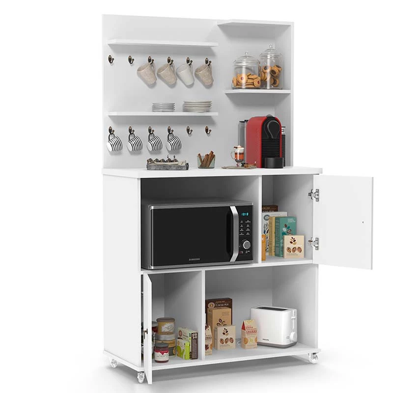 Cantinho do Café Balcão Para Micro-Ondas  90cm Aconchego Patrimar Branco
