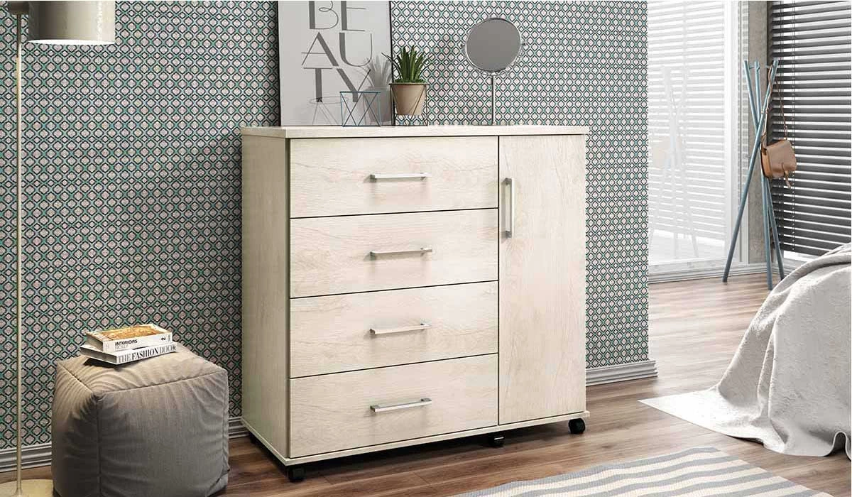 Cômoda Sapateira 4 Gavetas Belle Lukaliam Champagne
