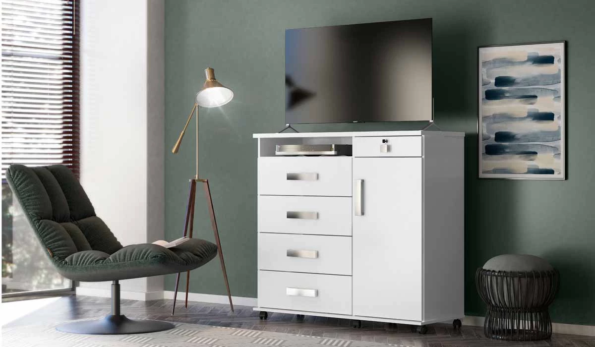 Cômoda Sapateira 4 Gavetas Madri Lukaliam Branco