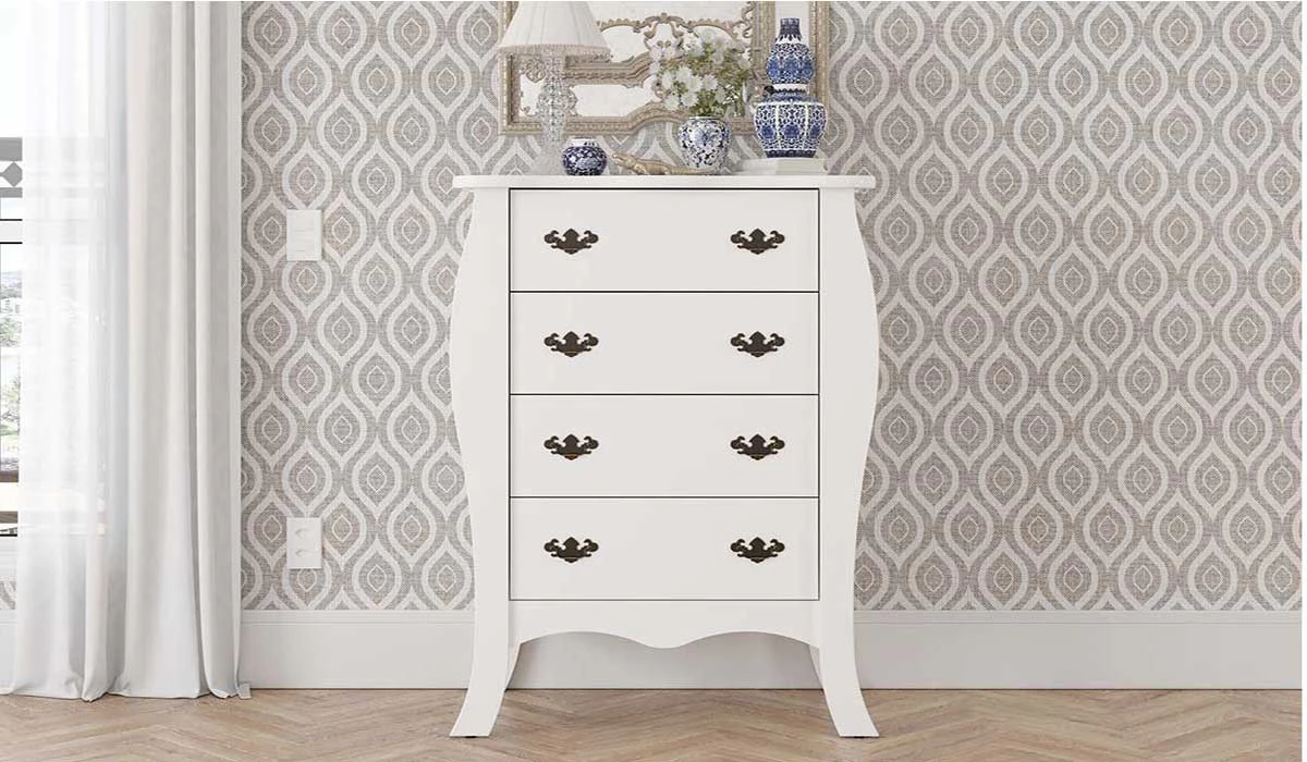 Cômoda Retrô 04 Gavetas Vitória Patrimar Branco
