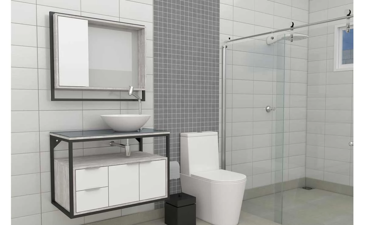 Conjunto Para Banheiro Madeira Apoema 80 Cozimax Branco/Calcare