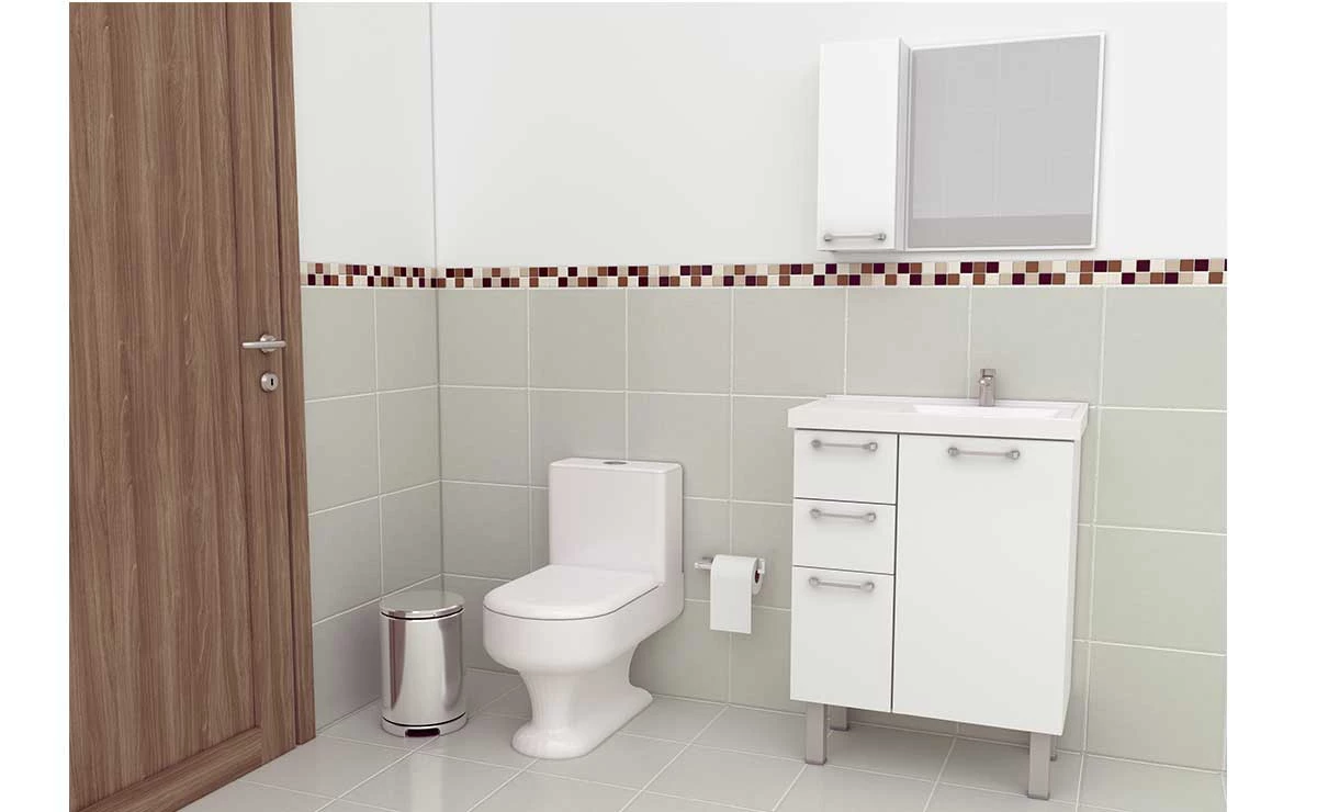 Espelho Para Banheiro Aço Cereja 60 Cozimax Branco