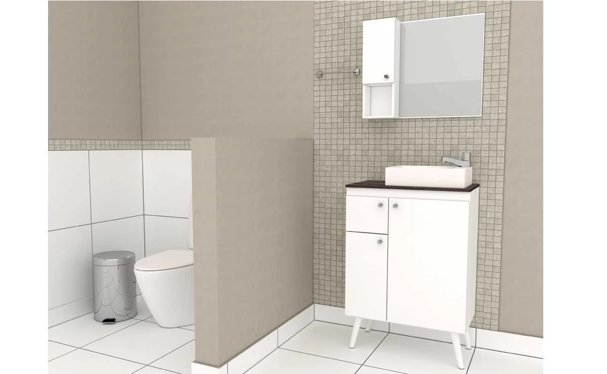 Espelho Para Banheiro Madeira Itaúna 60 Cozimax Branco