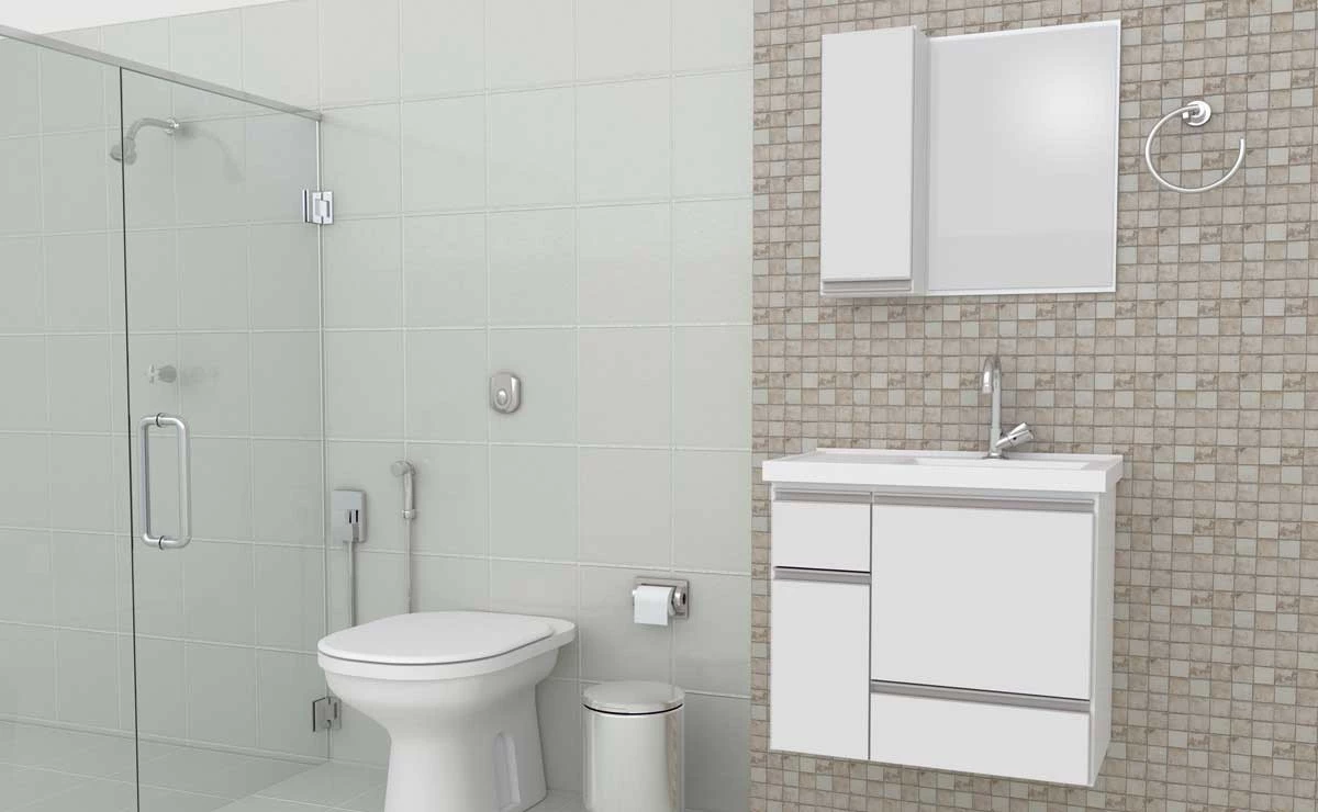 Espelho Para Banheiro Madeira Ibaté 60 Cozimax Branco