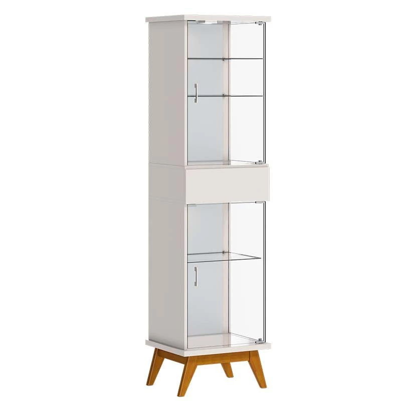 Cristaleira Moderna 1 Gaveta 48x183 Nuance com LED Imcal Off White