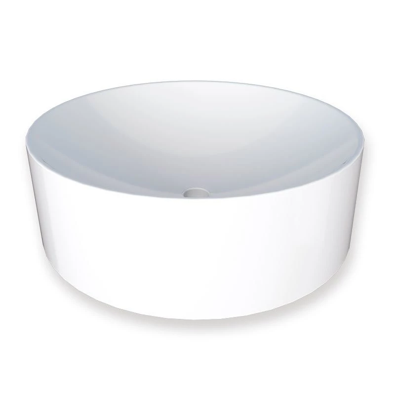 Cuba Para Banheiro Redonda 35x35 Mármore Sintético Domo Cozimax Branco