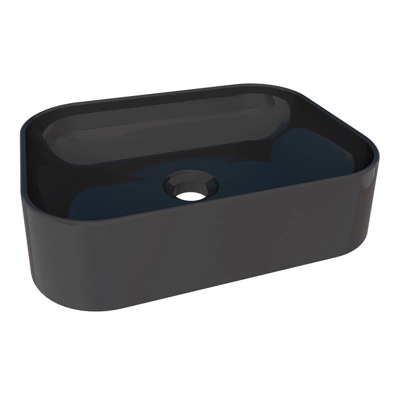 Cuba Para Banheiro Oval 39x29 Mármore Sintético Luna Cozimax Preto