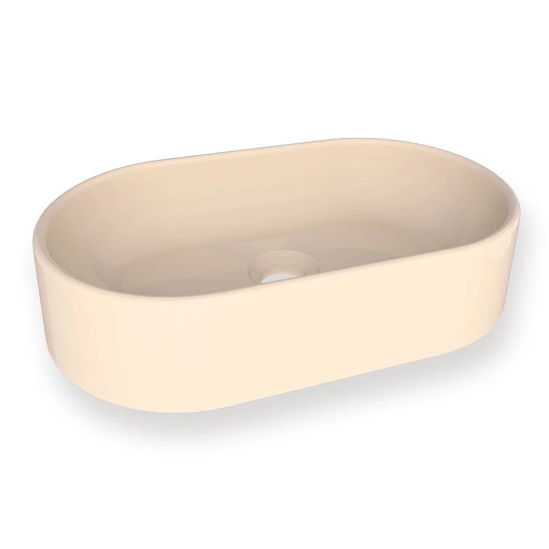 Cuba Para Banheiro Oval 43x25 Mármore Sintético Nimbus Cozimax Areia