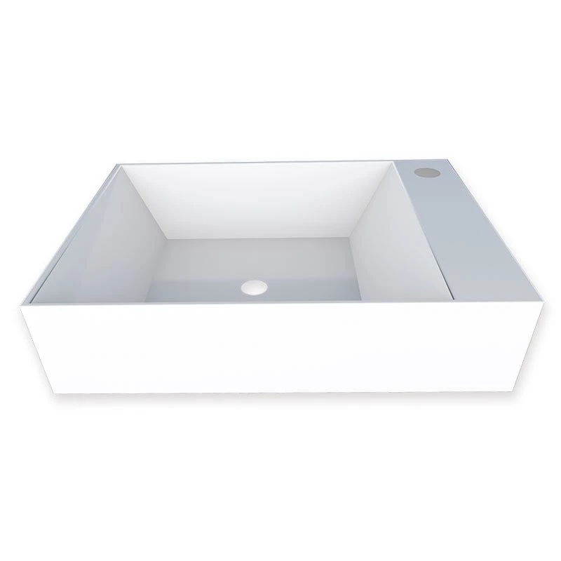 Cuba Para Banheiro 40x29 Mármore Sintético Prisma Base Cozimax Branco