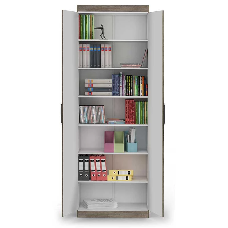 Organizador Multiuso Quarto Sala Escritório 2 Portas 204x70cm Delta Lukaliam Canela