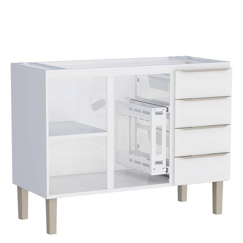 Gabinete de Aço Para Pia 120cm 2 Portas 4 Gavetas Flora Cozimax Branco