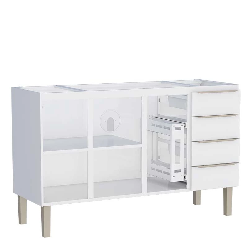 Gabinete de Aço Para Pia 150cm 3 Portas 4 Gavetas Flora Cozimax Branco