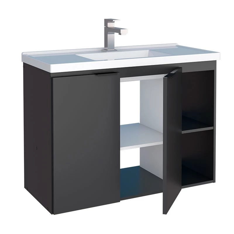 Gabinete Para Banheiro Madeira Aster 80 Com Lavatório Cozimax Preto