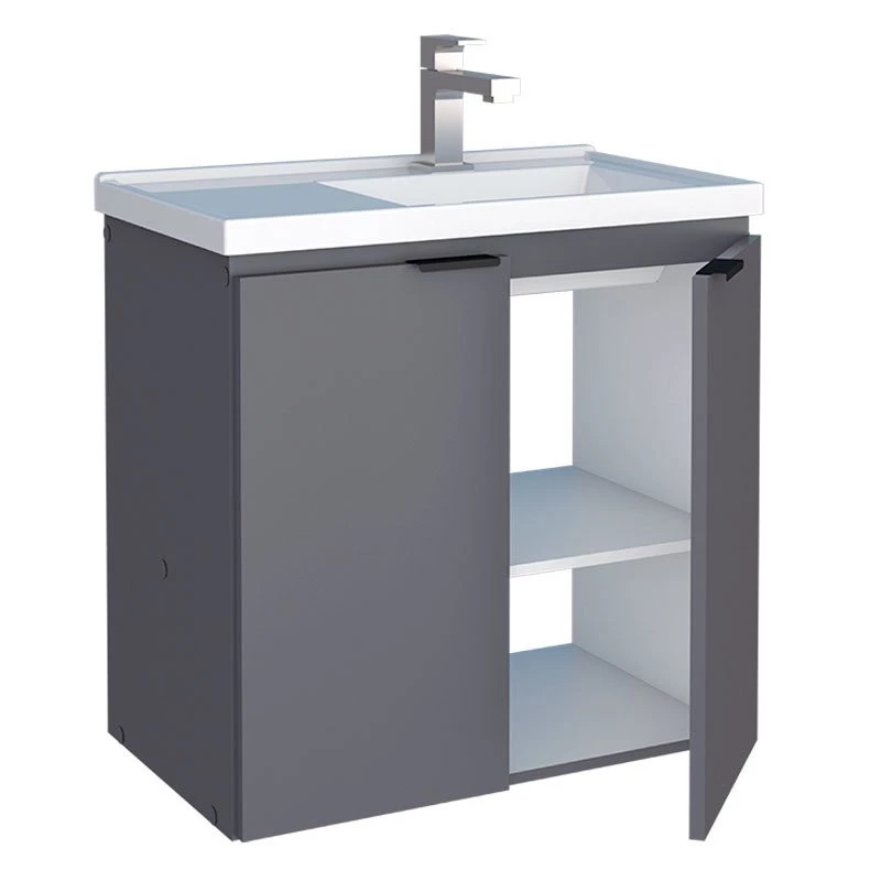 Gabinete Para Banheiro Madeira Aster 60 Com Lavatório Cozimax Cinza