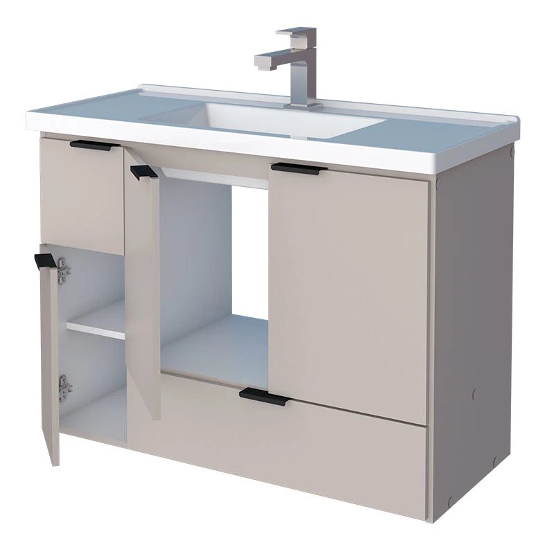 Gabinete Para Banheiro Madeira Orquídea 80 Com Lavatório Cozimax Nude