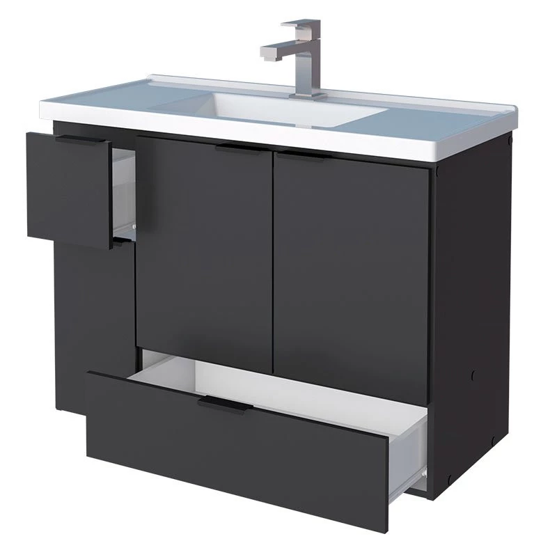 Gabinete Para Banheiro Madeira Orquídea 80 Com Lavatório Cozimax Preto