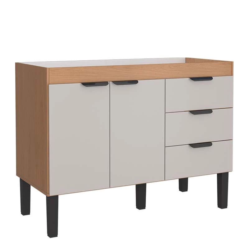 Gabinete Para Pia Cozinha 120cm Flamingo Cozimax Nude/Jequitiba