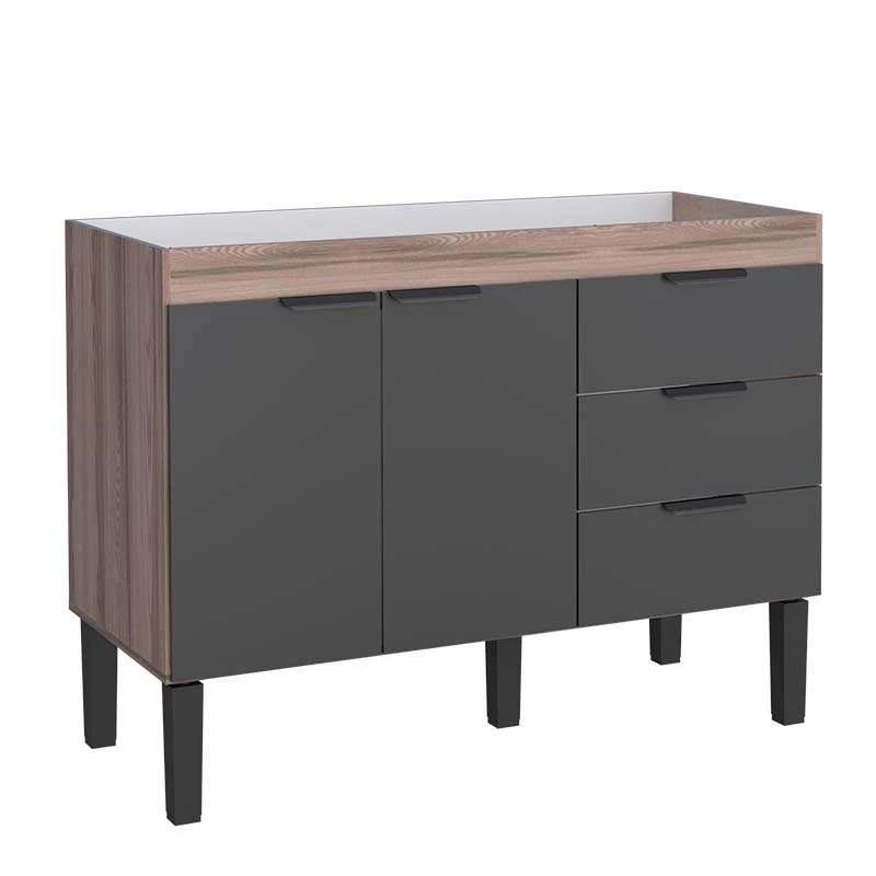 Gabinete Para Pia Cozinha 120cm Flamingo Cozimax Preto/Tamarindo