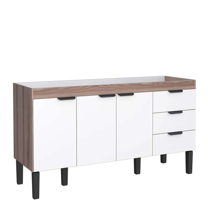 Gabinete Para Pia 160cm Cozinha Madeira Flamingo Cozimax Branco/Tamarindo