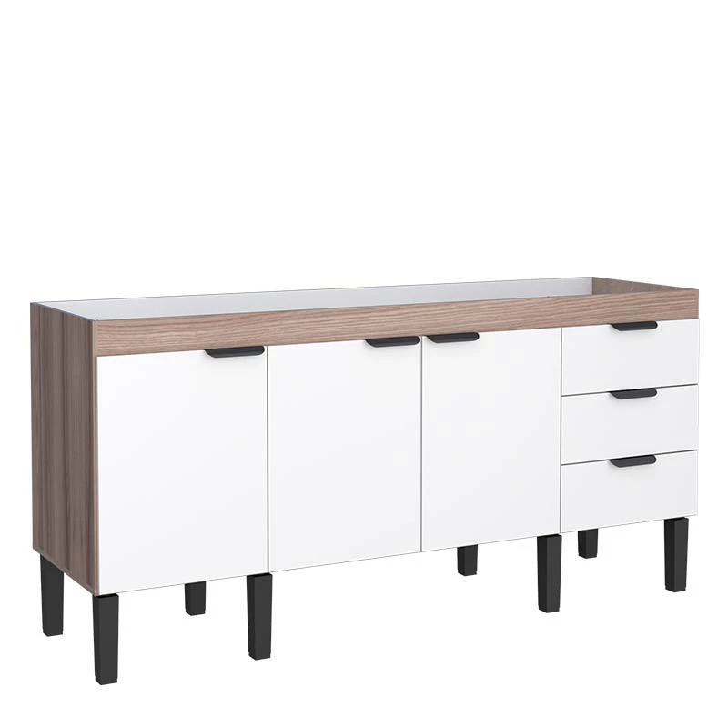 Gabinete De Cozinha Para Pia 180cm Madeira Flamingo Cozimax Branco/Tamarindo