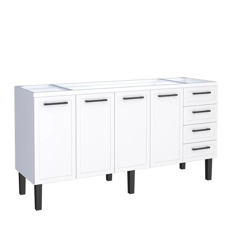 Gabinete de Aço Para Pia 180cm 4 Portas Juno/Apolo 4 Gavetas Cozimax Branco