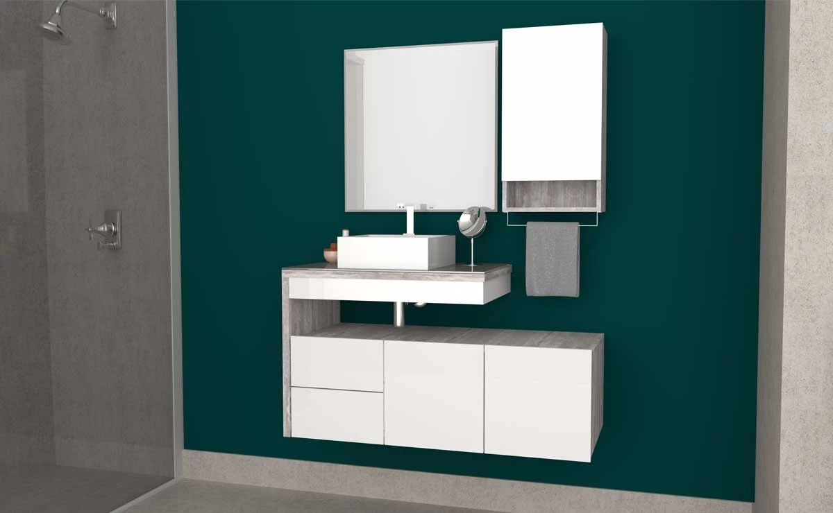 Conjunto de Banheiro Completo Aimoré 100 Cozimax Branco/Calcare