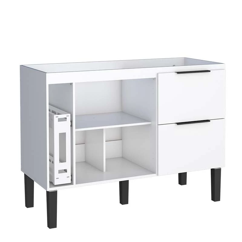 Gabinete De Madeira Para Pia De Cozinha 120cm Cisne Cozimax Branco