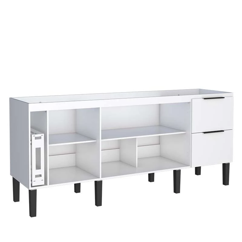 Gabinete De Madeira Para Pia De Cozinha 200cm Cisne Cozimax Branco
