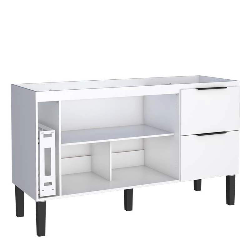 Gabinete De Madeira Para Pia De Cozinha 150cm Cisne Cozimax Branco
