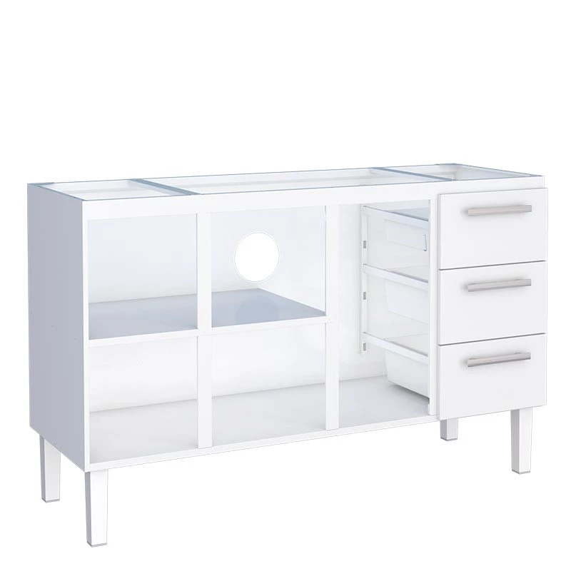 Gabinete de Aço Para Pia de 150cm Vênus 3 Gavetas Cozimax Cozimax Branco