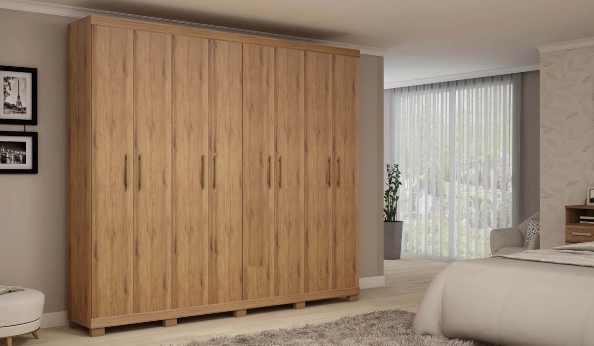 Guarda Roupa Casal 8 Portas Sevilha Gelius Madeirado