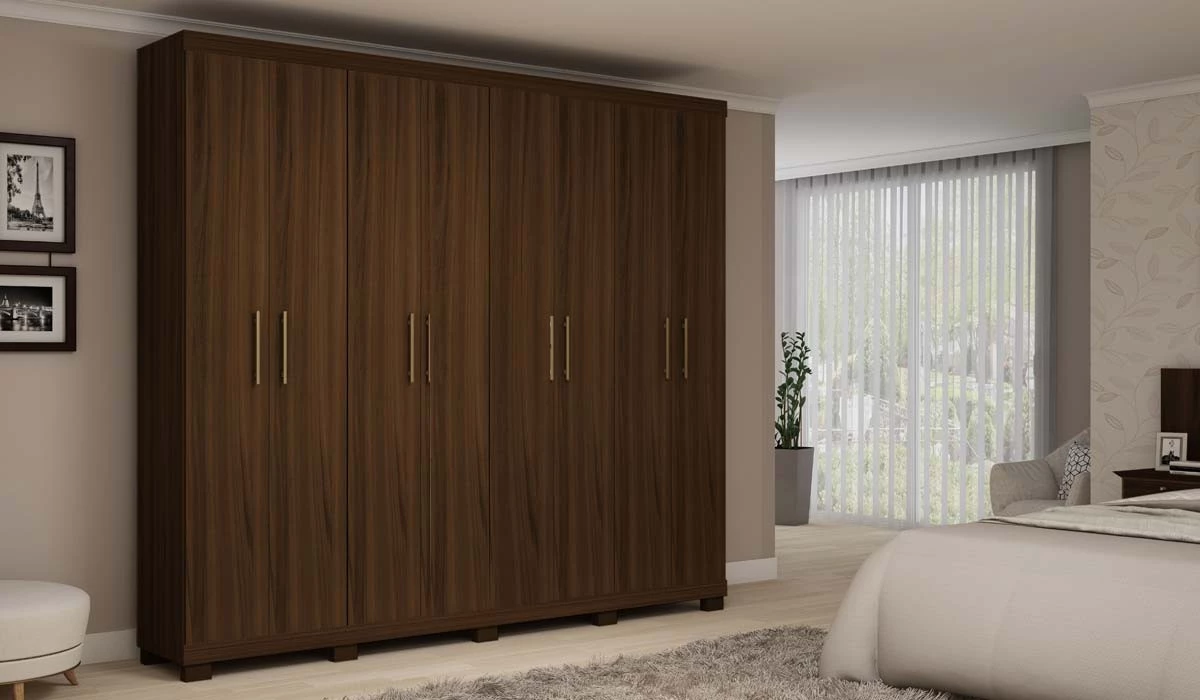 Guarda Roupa Casal 8 Portas Sevilha Gelius Nogueira