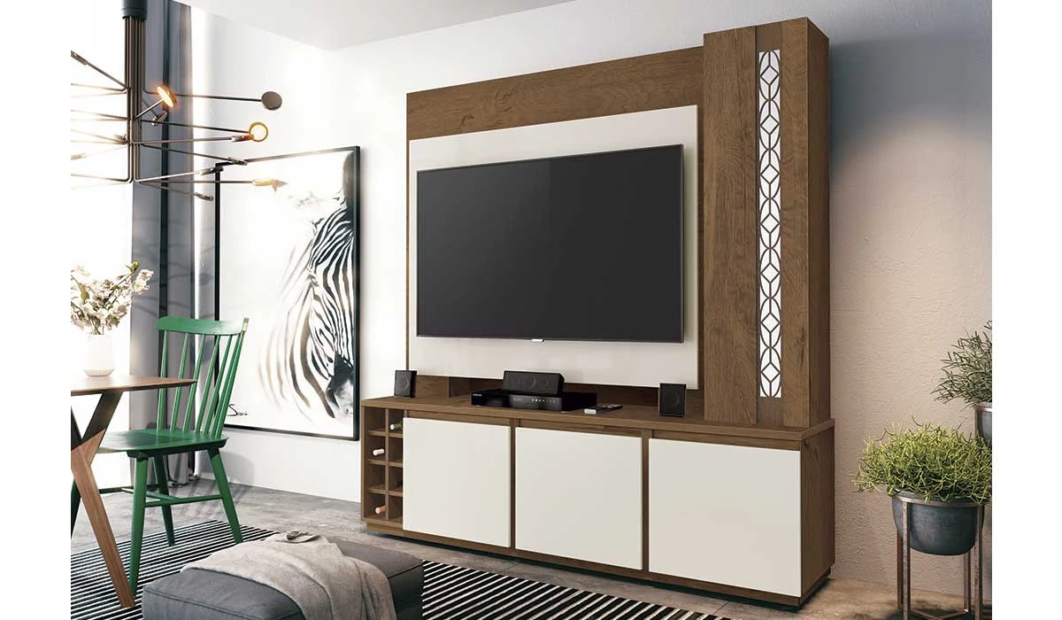 Estante Home Para TV até 55 Capri EDN Naturale/Off White