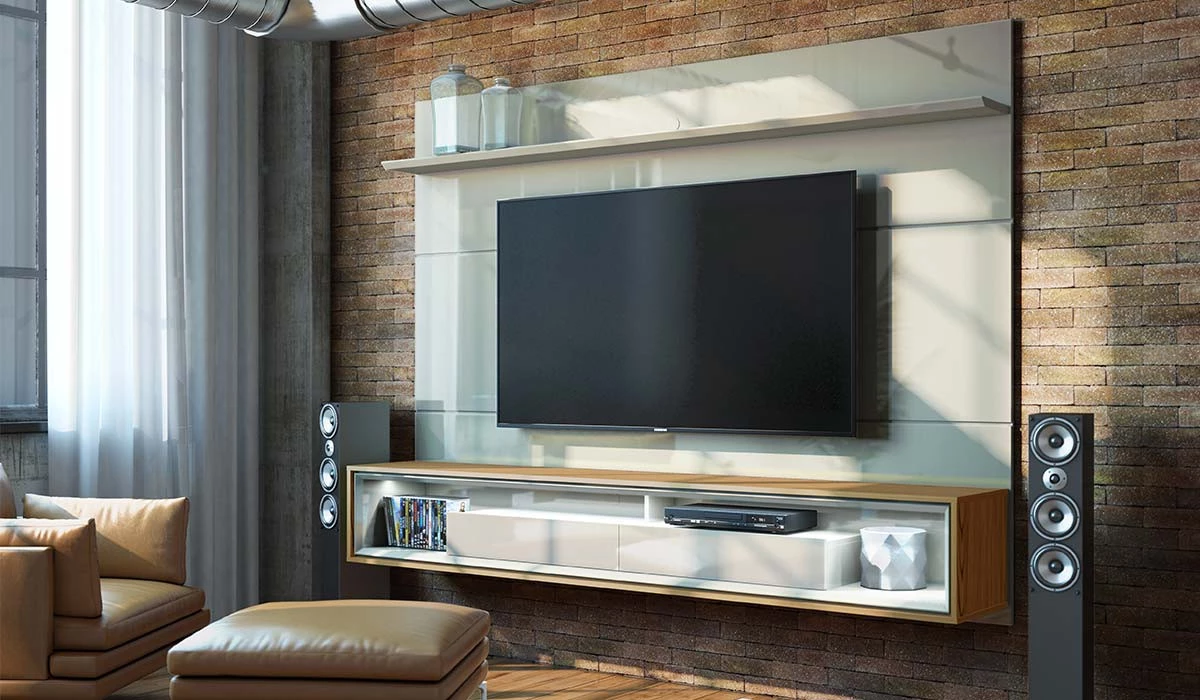 Home Suspenso Para TV 65 Polegadas Ópera 2.2 Imcal Off White/Freijó