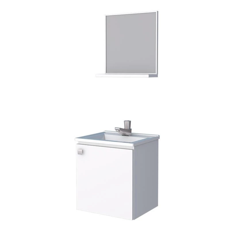 Conjunto Para Banheiro Aço Gabinete e Espelho Cacau 40 Cozimax Branco