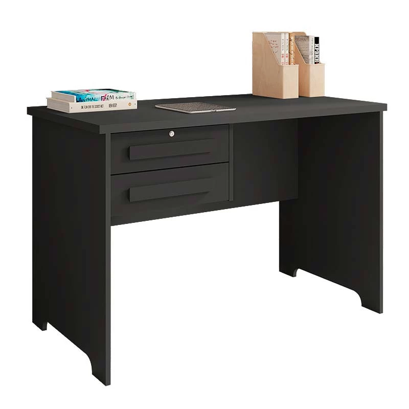 Escrivaninha Escritório Quarto 114cm 2 Gavetas Alemanha RV Móveis Preto