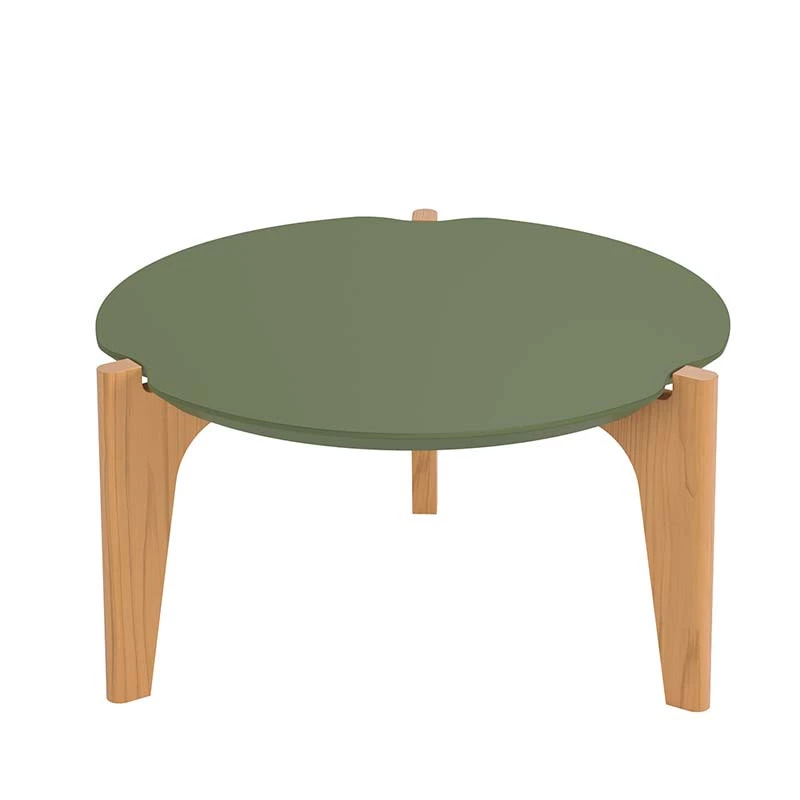 Mesa de Centro MDF Usinado Florida 55cm Lukaliam Verde Floresta/Freijo