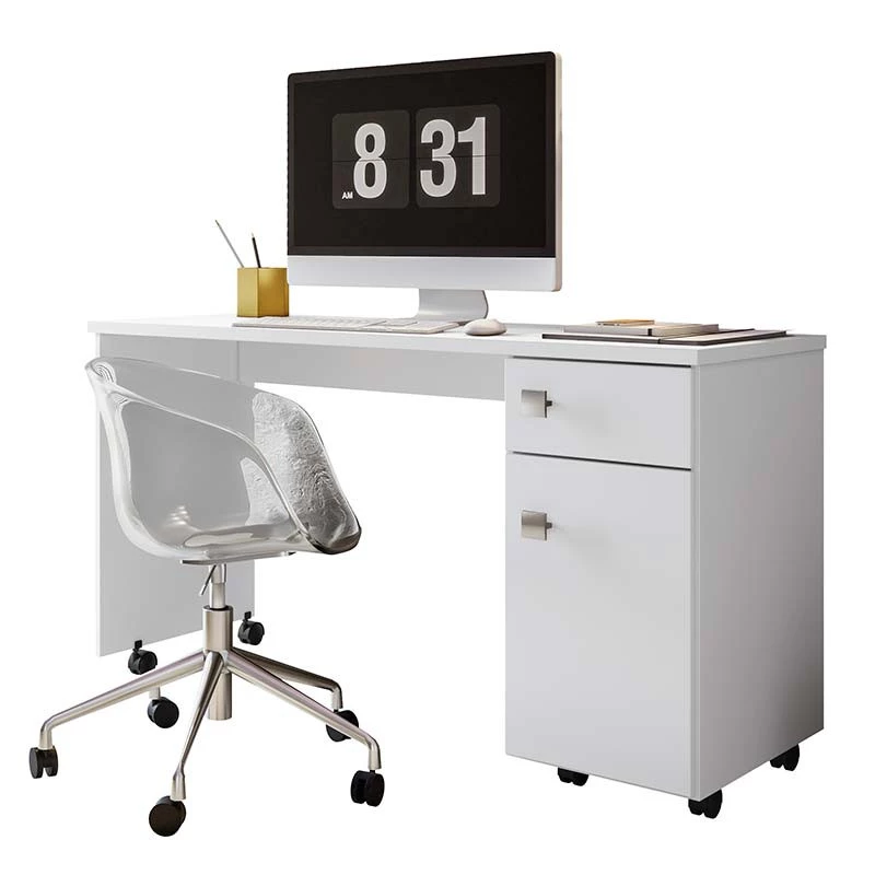 Escrivaninha Mesa Notebook Escritório Quarto 136cm Malta Lukaliam Branco