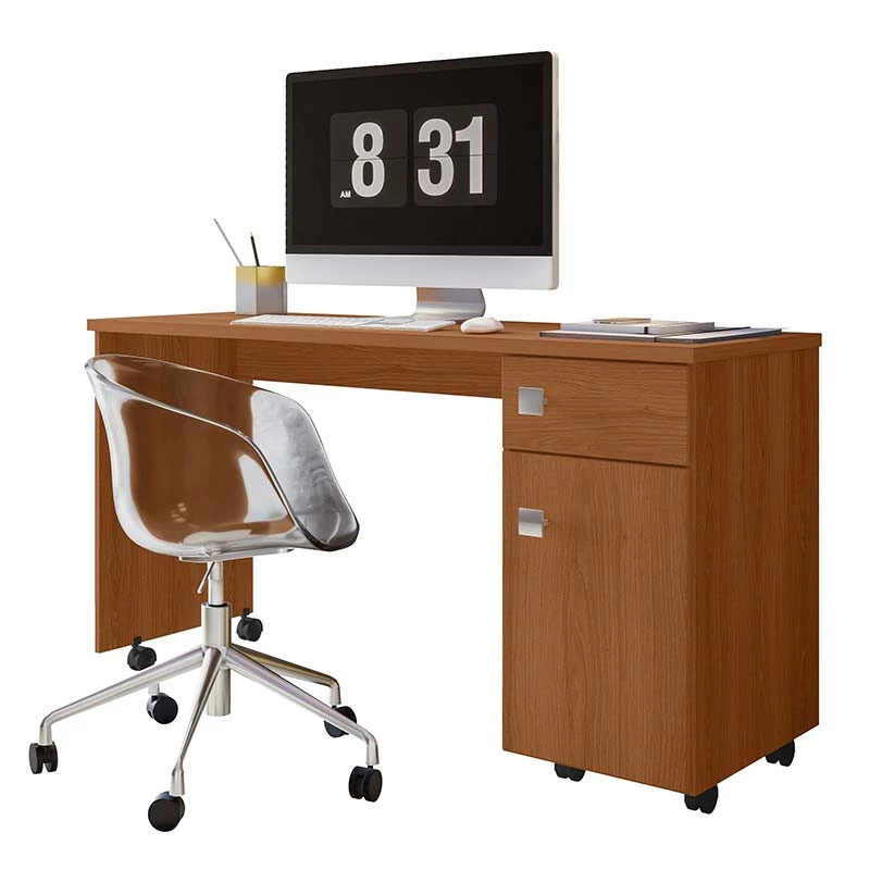 Escrivaninha Mesa Notebook Escritório Quarto 136cm Malta Lukaliam Jequitiba