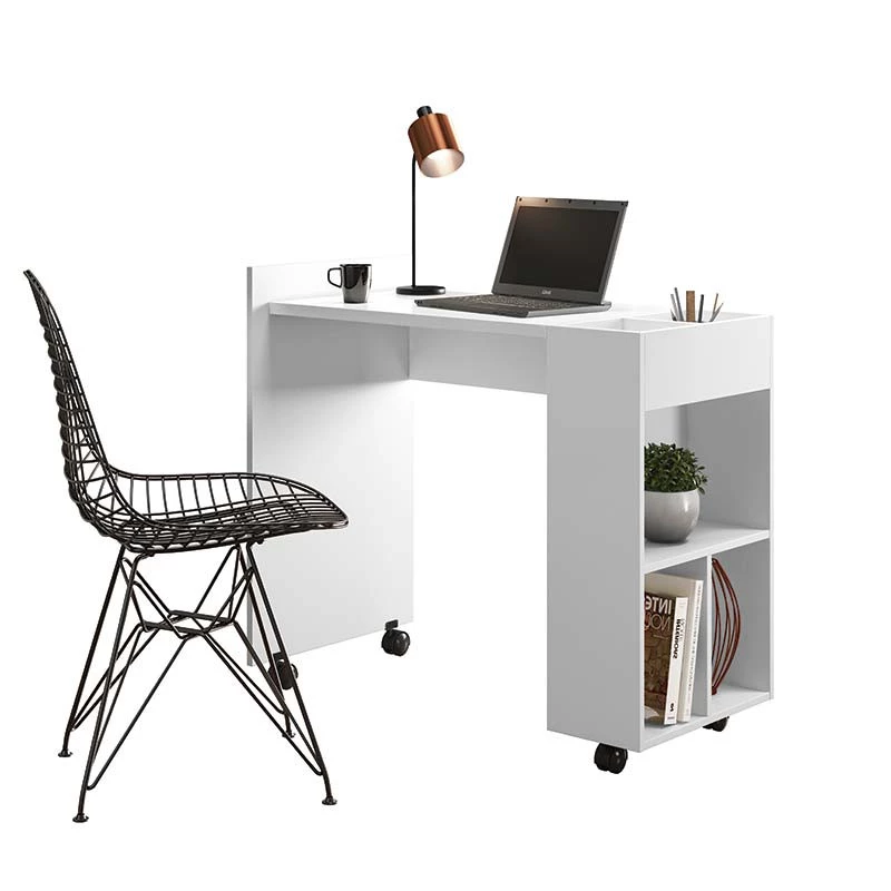 Mesa Pequena Para Escritório Estudos 94cm Alessa M2 Lukaliam Branco