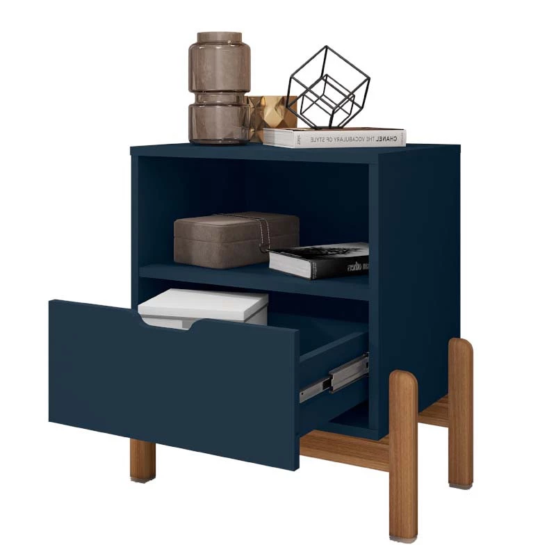 Mesa de Cabeceira 1 Gaveta 1 Nicho 52cm x 58cm Antares Casa D Azul