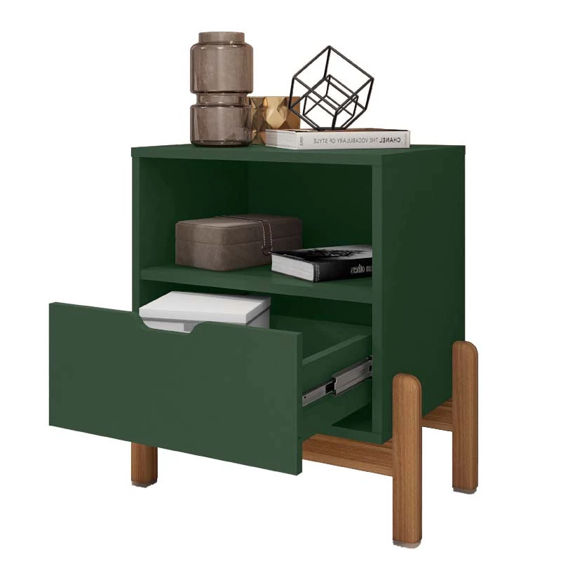 Mesa de Cabeceira 1 Gaveta 1 Nicho 52cm x 58cm Antares Casa D Verde