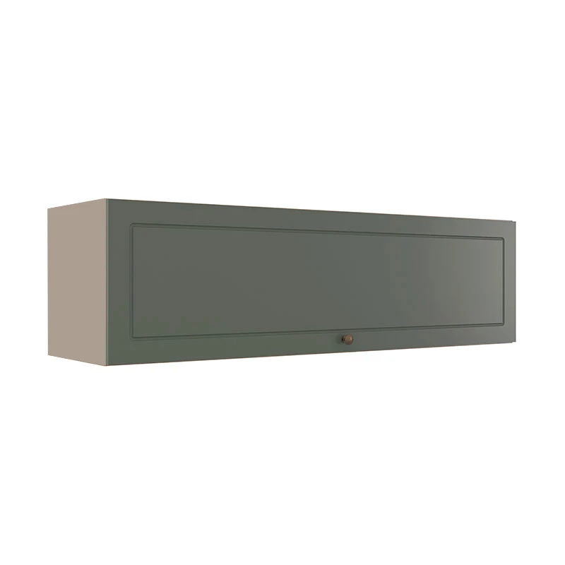 Módulo Armário Aéreo 120cm 1 Porta Basculante 100% MDF Cozinha Provence Robel Fendi/Salvia Matte