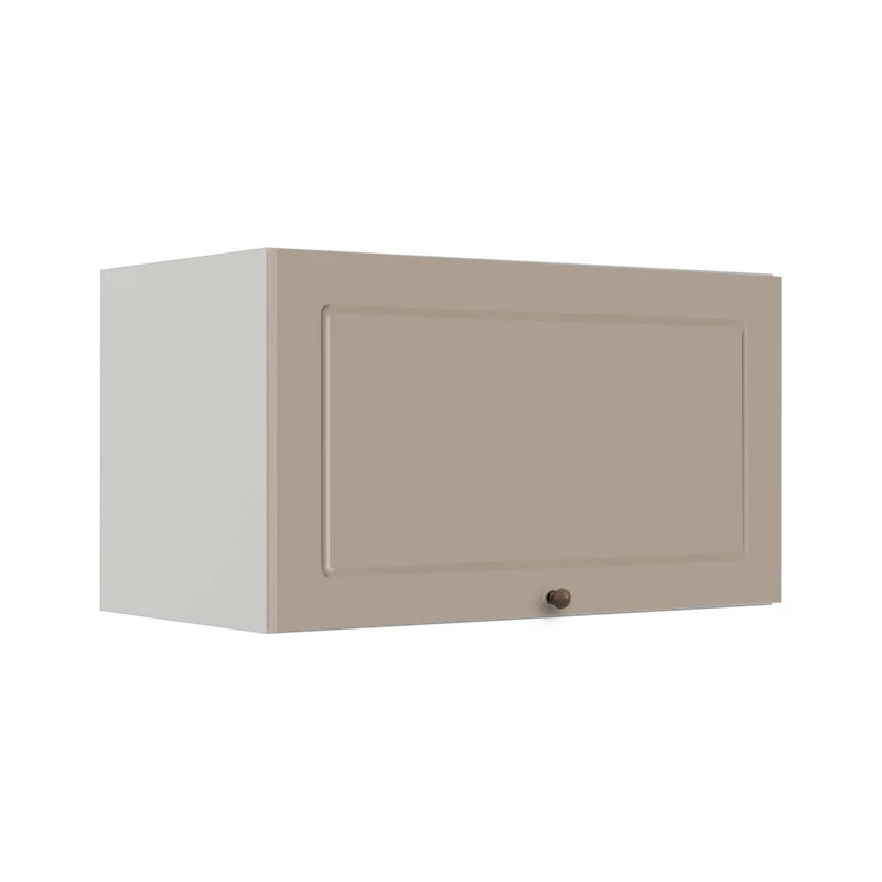 Módulo Armário Aéreo 60cm 1 Porta Basculante 100% MDF Cozinha Provence Robel Branco/Fendi Matte