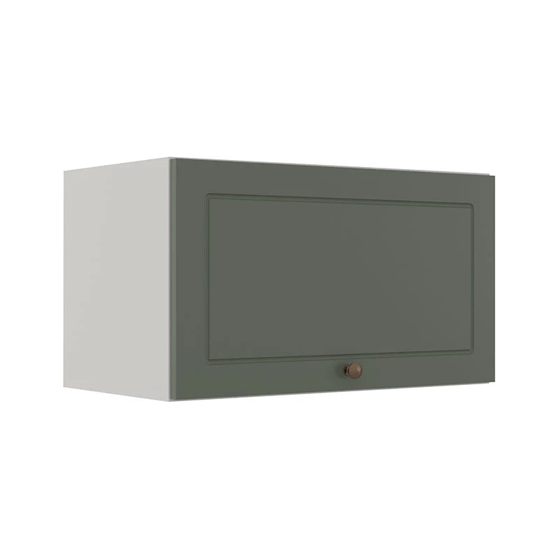 Módulo Armário Aéreo 60cm 1 Porta Basculante 100% MDF Cozinha Provence Robel Branco/Salvia Matte